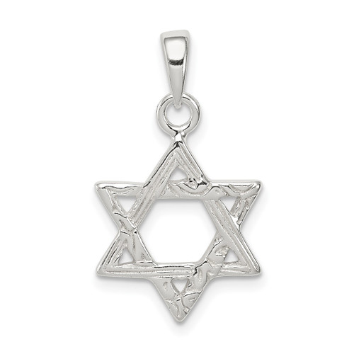 Sterling Silver Textured Star Of David Pendant