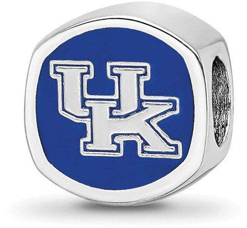 Image of Sterling Silver The U of Kentucky UK Cushion Shaped Logo Bead by LogoArt