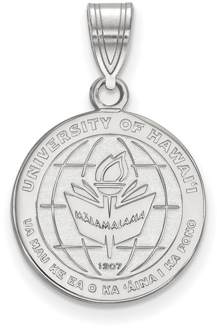 Sterling Silver The University of Hawaii Medium Crest Pendant by LogoArt