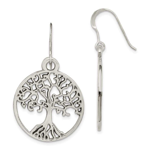 Image of Sterling Silver Tree Of Life Dangle Earrings