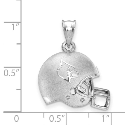 Image of Sterling Silver U of Louisville 3D Football Helmet w/ Logo Pendant by LogoArt
