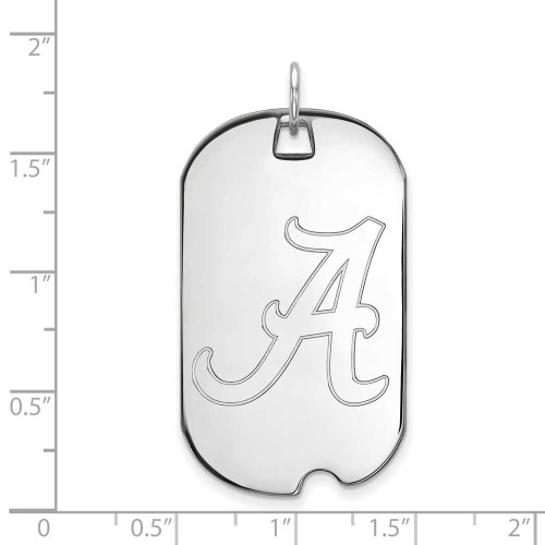 Image of Sterling Silver University of Alabama Large Dog Tag by LogoArt