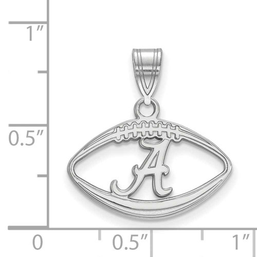 Image of Sterling Silver University of Alabama Pendant in Football by LogoArt