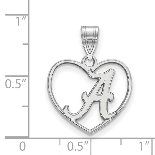 Image of Sterling Silver University of Alabama Pendant in Heart by LogoArt