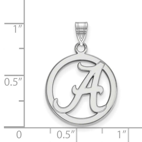 Image of Sterling Silver University of Alabama Small Pendant in Circle by LogoArt