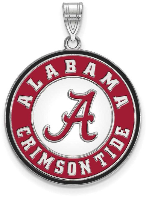 Image of Sterling Silver University of Alabama XL Enamel Pendant w/ Necklace by LogoArt