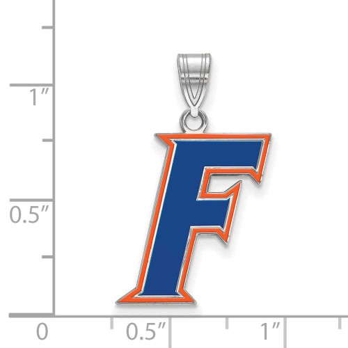 Image of Sterling Silver University of Florida Large Enamel Pendant by LogoArt