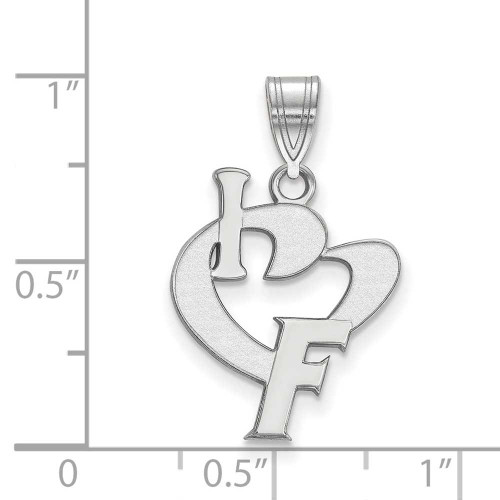 Image of Sterling Silver University of Florida Large I Love Logo Pendant LogoArt SS068UFL