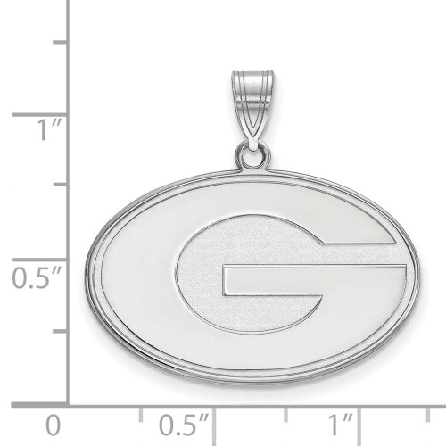 Image of Sterling Silver University of Georgia Large Pendant by LogoArt (SS004UGA)