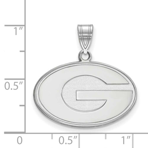 Image of Sterling Silver University of Georgia Medium Pendant by LogoArt (SS003UGA)