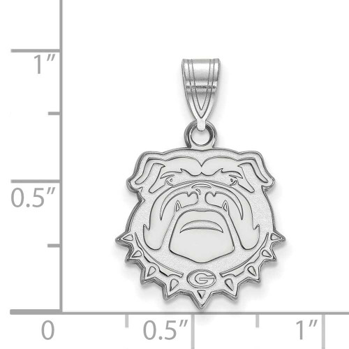 Image of Sterling Silver University of Georgia Medium Pendant by LogoArt (SS071UGA)