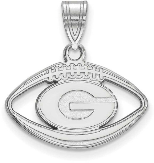 Image of Sterling Silver University of Georgia Pendant in Football by LogoArt