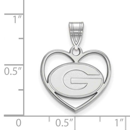 Image of Sterling Silver University of Georgia Pendant in Heart by LogoArt