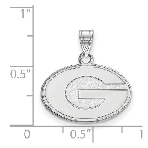 Image of Sterling Silver University of Georgia Small Pendant by LogoArt (SS002UGA)