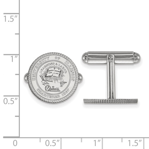 Sterling Silver University of Illinois Crest Cuff Links by LogoArt