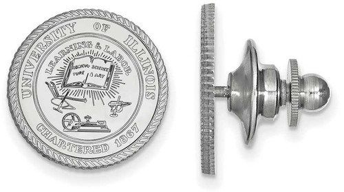Image of Sterling Silver University of Illinois Crest Lapel Pin by LogoArt
