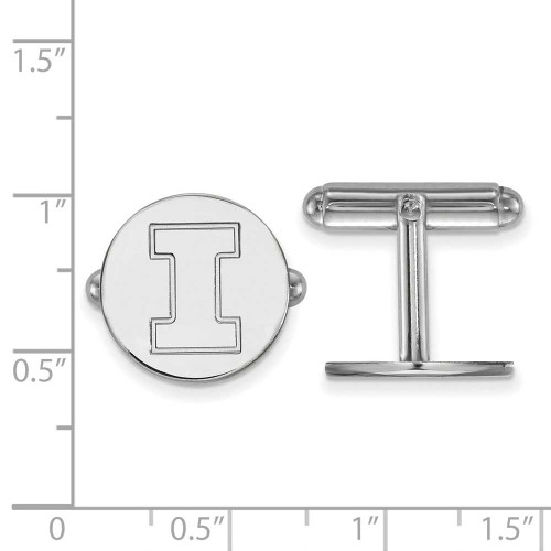Image of Sterling Silver University of Illinois Cuff Links by LogoArt (SS012UIL)
