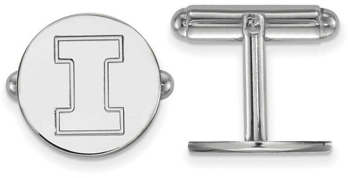 Image of Sterling Silver University of Illinois Cuff Links by LogoArt (SS012UIL)