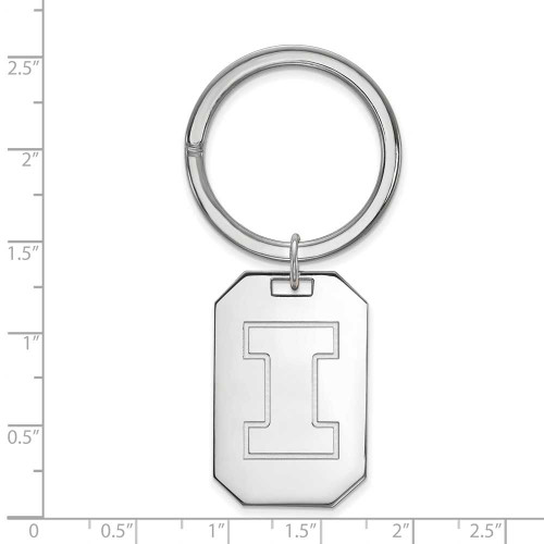 Image of Sterling Silver University of Illinois Key Chain by LogoArt