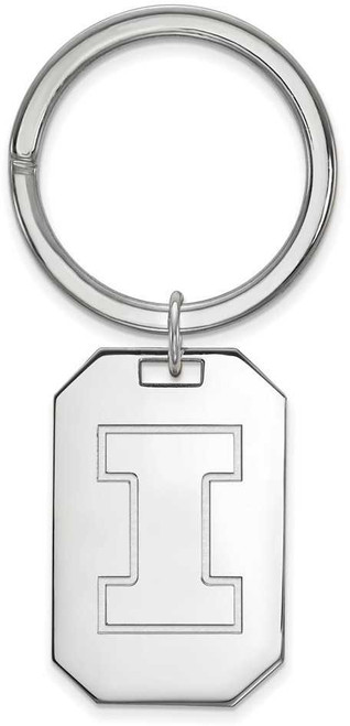 Image of Sterling Silver University of Illinois Key Chain by LogoArt