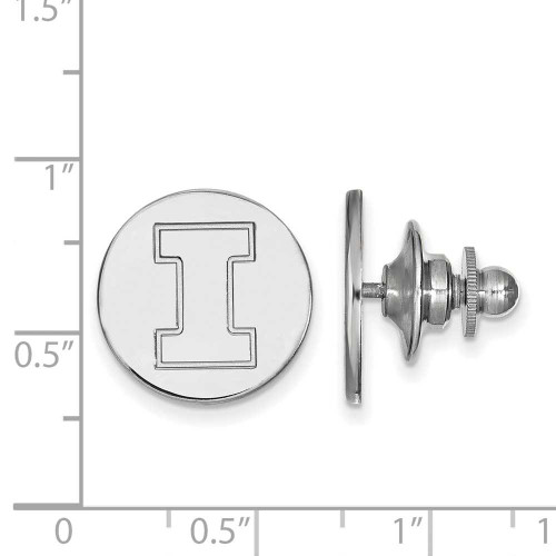 Image of Sterling Silver University of Illinois Lapel Pin by LogoArt (SS011UIL)