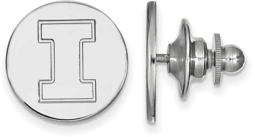 Image of Sterling Silver University of Illinois Lapel Pin by LogoArt (SS011UIL)