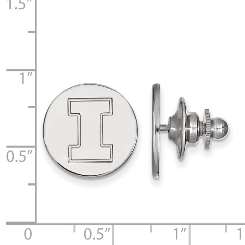 Sterling Silver University of Illinois Lapel Pin by LogoArt (SS011UIL)
