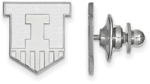 Image of Sterling Silver University of Illinois Lapel Pin by LogoArt (SS051UIL)