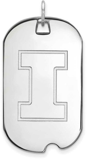 Image of Sterling Silver University of Illinois Large Dog Tag by LogoArt