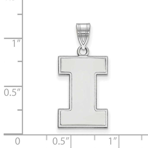 Image of Sterling Silver University of Illinois Large Pendant by LogoArt (SS004UIL)