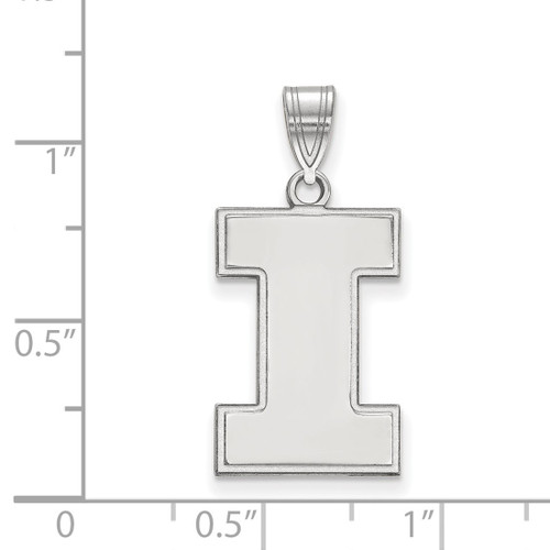 Sterling Silver University of Illinois Large Pendant by LogoArt (SS004UIL)