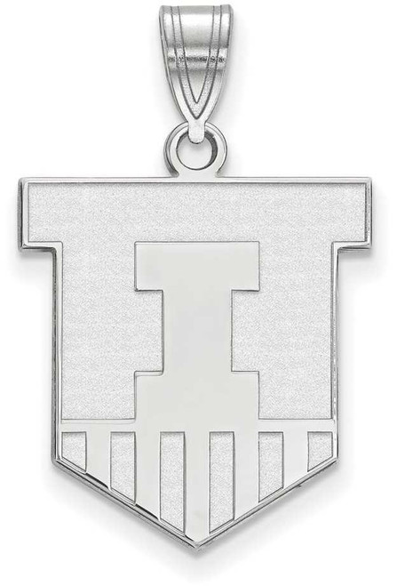 Image of Sterling Silver University of Illinois Large Pendant by LogoArt (SS046UIL)
