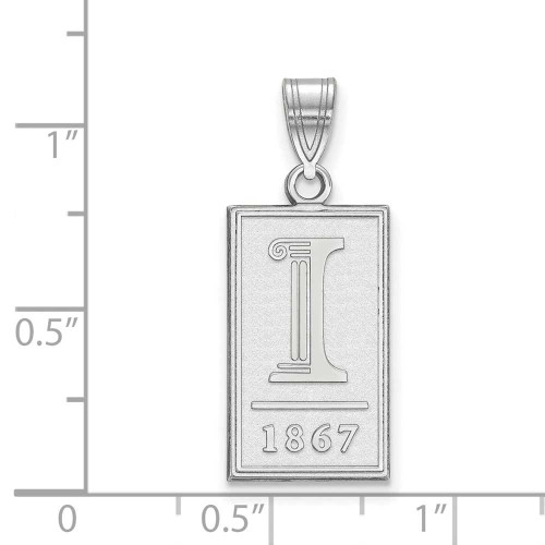 Image of Sterling Silver University of Illinois Large Pendant by LogoArt (SS063UIL)