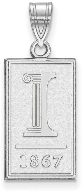 Image of Sterling Silver University of Illinois Large Pendant by LogoArt (SS063UIL)