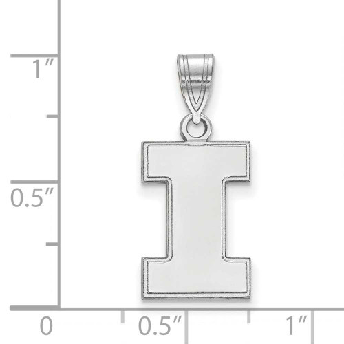 Image of Sterling Silver University of Illinois Medium Pendant by LogoArt (SS003UIL)