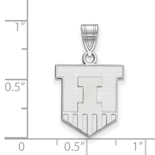 Image of Sterling Silver University of Illinois Medium Pendant by LogoArt (SS045UIL)