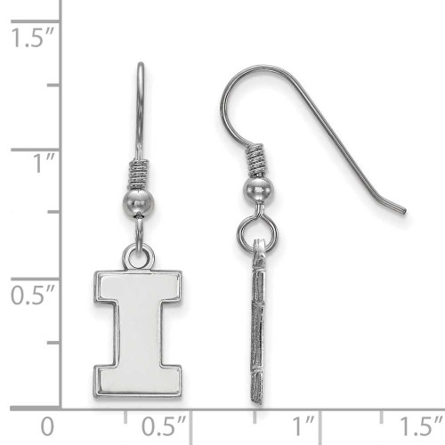 Image of Sterling Silver University of Illinois Small Dangle Earrings by LogoArt SS007UIL