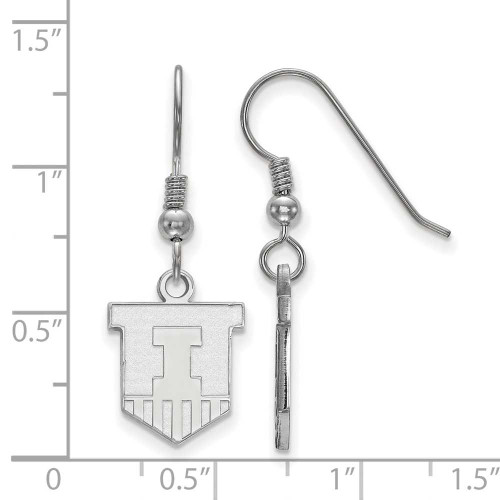 Image of Sterling Silver University of Illinois Small Dangle Earrings by LogoArt SS048UIL