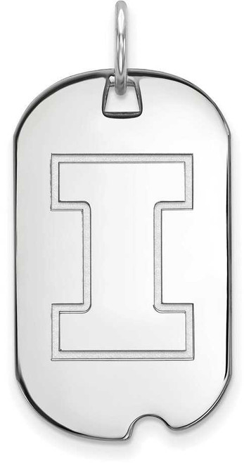 Image of Sterling Silver University of Illinois Small Dog Tag by LogoArt