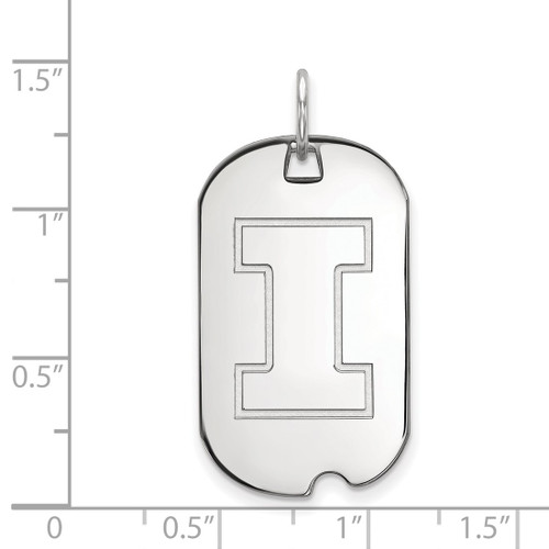 Sterling Silver University of Illinois Small Dog Tag by LogoArt