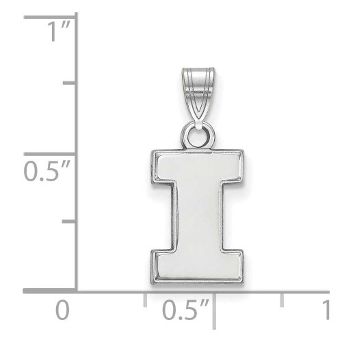 Image of Sterling Silver University of Illinois Small Pendant by LogoArt (SS002UIL)