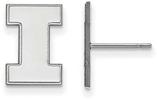 Image of Sterling Silver University of Illinois Small Post Earrings by LogoArt (SS009UIL)