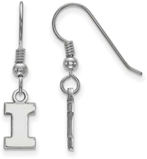 Image of Sterling Silver University of Illinois X-Small Dangle Earrings LogoArt SS006UIL