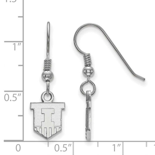 Image of Sterling Silver University of Illinois X-Small Dangle Earrings LogoArt SS047UIL