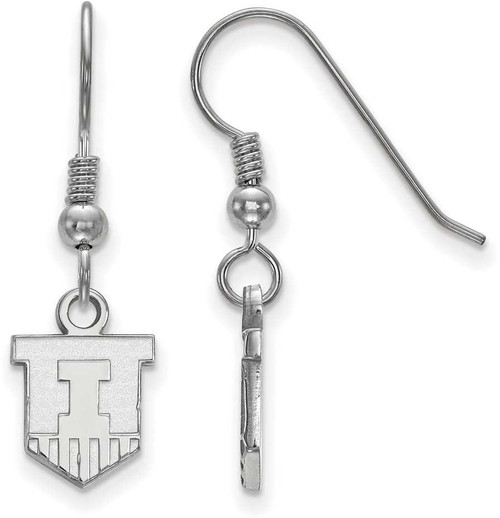 Image of Sterling Silver University of Illinois X-Small Dangle Earrings LogoArt SS047UIL