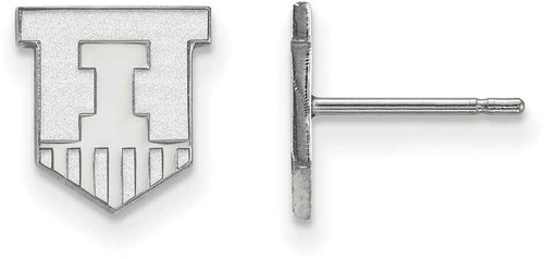 Image of Sterling Silver University of Illinois X-Small Post Earrings by LogoArt SS049UIL