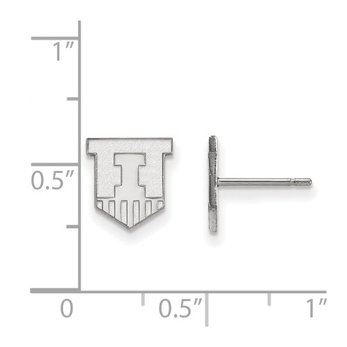 Sterling Silver University of Illinois X-Small Post Earrings by LogoArt SS049UIL