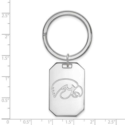 Image of Sterling Silver University of Iowa Key Chain by LogoArt