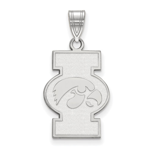 Sterling Silver University of Iowa Large Pendant by LogoArt (SS075UIA)