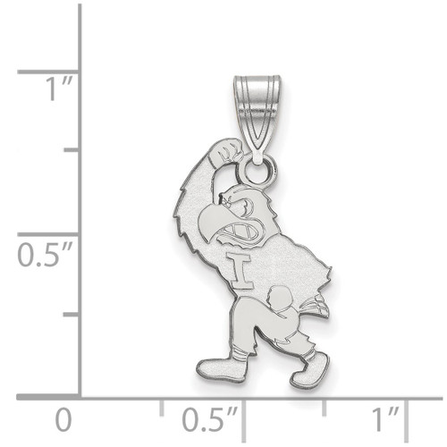 Sterling Silver University of Iowa Large Pendant by LogoArt (SS077UIA)